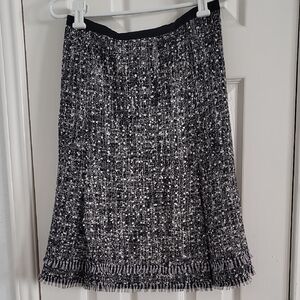 Cynthia Steffe Black and White Textured A-Line Skirt Sz 2